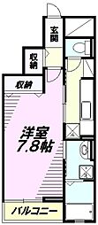 カドリフォリエ 1Kの間取図画像