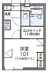 レオパレスアクシス 1Kの間取図画像