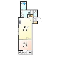Casa del Sol III 1LDKの間取図画像