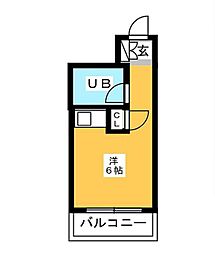ロマネスク箱崎 ワンルームの間取図画像
