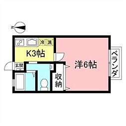 ハイムパルフェ 1Kの間取図画像