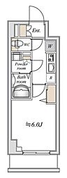 N-stageカシワダイ 1Kの間取図画像