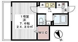 エネイブル 1Kの間取図画像
