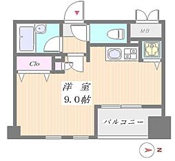 サンパティーク広尾 ワンルームの間取図画像