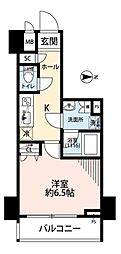 プレール・ドゥーク文京湯島 1Kの間取図画像