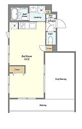 ASTILE西新宿II 4階ワンルームの間取り
