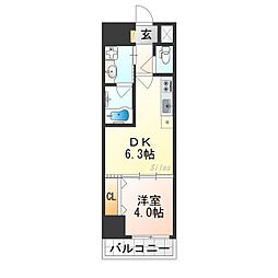 ベラジオ雅び京都円町駅前 6階1DKの間取り