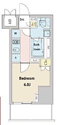 プラウドフラット神楽坂2 1Kの間取図画像