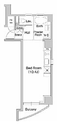 プライムアーバン麻布十番2 ワンルームの間取図画像