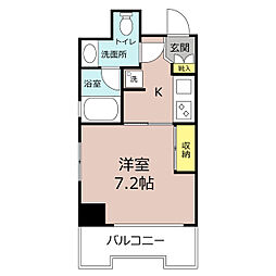 中駒一宮駅東マンション 1Kの間取図画像