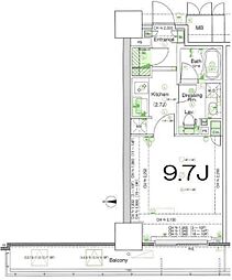 JR山手線 品川駅 徒歩8分の賃貸マンション 4階1Kの間取り