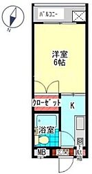 MAZYAハイタウン馬込公園 1Kの間取図画像