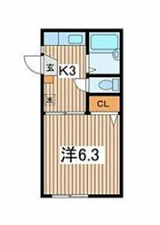ハイツタカヤマ 1Kの間取図画像