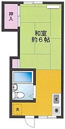 エステートムツミA 1Kの間取図画像