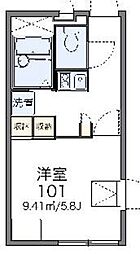 レオパレスエルパセオ3 1Kの間取図画像