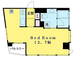CasaTBQ 2階ワンルームの間取り