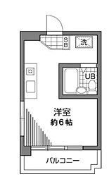 北大塚サンプラザ ワンルームの間取図画像