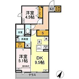 セレスティア柴又VII 2DKの間取図画像