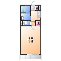 メゾンなか2 1Kの間取図画像