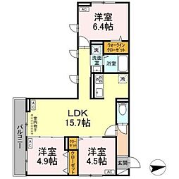 セレスティア東葛西IV 3階3LDKの間取り