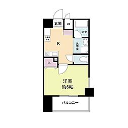 willDo難波w1 1Kの間取図画像