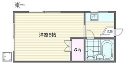第2ウィングハイツ 1Kの間取図画像