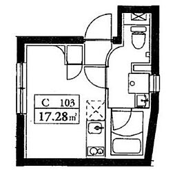 FARE西馬込 2階ワンルームの間取り