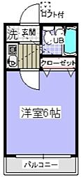ローズアパートR38番館 1Kの間取図画像