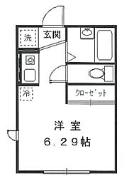 センペルハウス ワンルームの間取図画像
