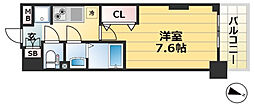 Luxe神戸WEST 1Kの間取図画像