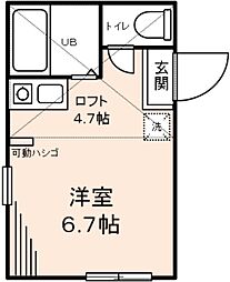 ユナイト東寺尾マスカルポーネ ワンルームの間取図画像