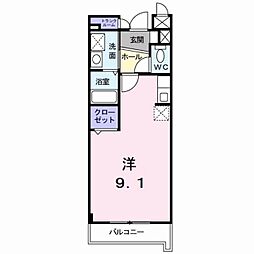 サニーヴィラ ワンルームの間取図画像