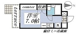 ベルトピア日吉 ワンルームの間取図画像