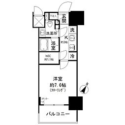 パークリュクス白金高輪 1Kの間取図画像
