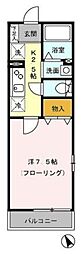 京王井の頭線 浜田山駅 徒歩6分の賃貸アパート 2階1Kの間取り