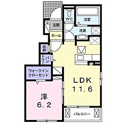 ワ・ホープ1 1LDKの間取図画像