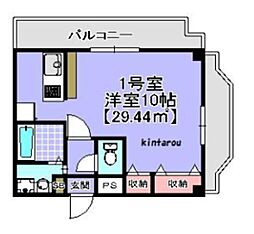 金太郎ヒルズ27'★ 1Kの間取図画像