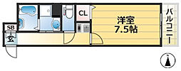 CITYSPIRE神戸元町 1Kの間取図画像