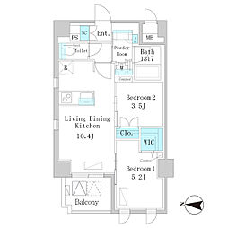 EL-SERENO錦糸町 2LDKの間取図画像