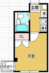 インベストメント忠生 1Kの間取図画像