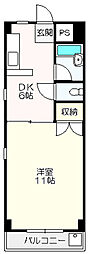 武内マンション 1DKの間取図画像