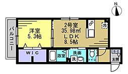 フェニックス南流山 1LDKの間取図画像