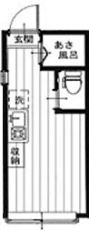 シルベール中野 ワンルームの間取図画像