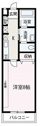 カラバッサ丸山台 1Kの間取図画像