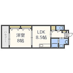 ウェイブレット百道 1LDKの間取図画像