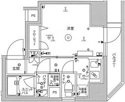 スカイコートパレス蒲田 1Kの間取図画像
