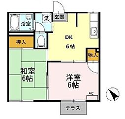 エステートサガミ1 2DKの間取図画像