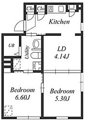 JR京浜東北・根岸線 大森駅 徒歩5分の賃貸マンション 1階2LDKの間取り