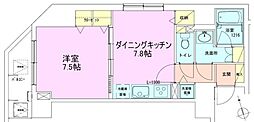 銀座レジデンス参番館 1DKの間取図画像