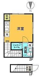 Rib Precious 2階ワンルームの間取り